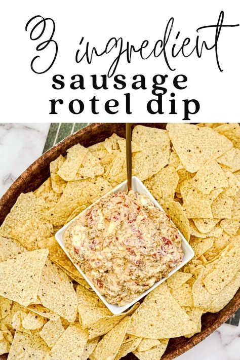 This 3 Ingredient Sausage Rotel Dip is so savory and delicious. All you need are 3 ingredients to make this dip and you can share it ASAP with all your friends and family. Rotel Dips, Sausage Rotel Dip, Cheesy Sausage Dip, Sausage Cream Cheese Dip, Sausage Dip Recipe, Sausage Cheese Dip, Easy Dip Recipes, Rotel Dip, Sausage Dip