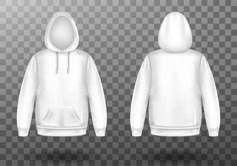 Hoody, white sweatshirt mock up front an... | Free Vector #Freepik #freevector #clothes #clothing #cloth #jacket Hoodie Layout, Shirt Layout, Hoodie Template, Vector Clothes, 3d Vector, Clothing Mockup, Back View, Urban Outfits, White Hoodie