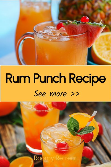 Looking to impress your guests at the next party? Try this delicious rum punch recipe for a crowd that will surely be a hit! This easy-to-make rum punch cocktail is perfect for gatherings and parties. Check out our collection of rum punch recipes for a crowd parties and treat your friends to a refreshing and tasty drink. Cheers to good times ahead with this fantastic rum punch drink! Alcohol Punch Recipes For A Crowd, Punch Recipes For A Crowd, Rum Punch Drink, Rum Punch Cocktail, Rum Punch Recipe, Recipe For A Crowd, Punch Drink, Halloween Punch Recipes, Recipes For A Crowd