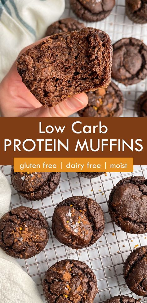 Low Carb Protein Muffins, Protein Muffins Low Carb, Gluten Free Protein Muffins, Protein Powder Muffins, Gluten Free Dairy Free Muffins, Chocolate Protein Muffins, High Protein Muffins, Dairy Free Muffins, Dairy Free Protein