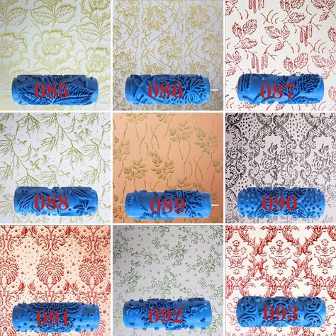 18 Patterns Wall Decoration Paint 5" Rubber Roller Brush Head Without Painting Tools Wallpaper Home Room Painting Machine 85-102 - Paint Rollers - AliExpress Pattern Wall Painting, Wall Painting Diy, Tools Wallpaper, Flower Design Pattern, Patterned Paint Rollers, Emboss Painting, Fabric Wall Decor, Diy Wall Painting, Wall Stickers Wallpaper