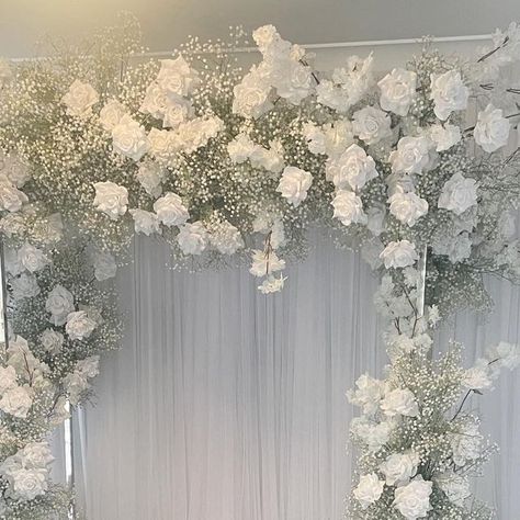 Muse Weddings and Events on Instagram: "A beautiful and elegant baby’s breath and white floral bridal backdrop 💕  Flowers, decor and set up by @museweddingsandevents" Baby Breath Wedding, Backdrop Flowers, Bridal Backdrop, Bridal Backdrops, Baby Breath, Baby S Breath, Flowers Decor, Elegant Baby, Flower Backdrop