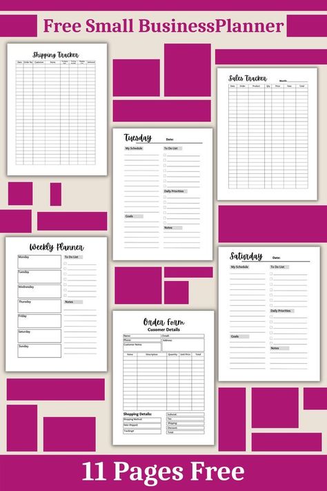 Free Printable Ultimate Business Planner | Free Printable Small Business Planner | Spring Aurora revisionplanner #birthdayplanner #plannerorganizer💎 Sales Tracker Printable Free, Sales Trackers, Small Business Planner Free Printables, Free Business Planner, Business Organization Printables, Free Business Printables, Business Daily Planner, Business Planner Printables, Small Business Printables