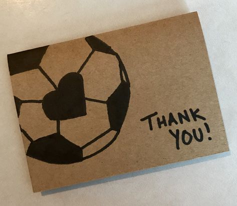 Soccer Birthday Cards Diy, Soccer Thank You Cards, Teachers Day Card For Sports Teacher, Soccer Birthday Gifts, Soccer Diy Gifts, Soccer Cards Handmade, Soccer Bf Gifts, Gifts For Football Boyfriend, Soccer Gifts For Boyfriend