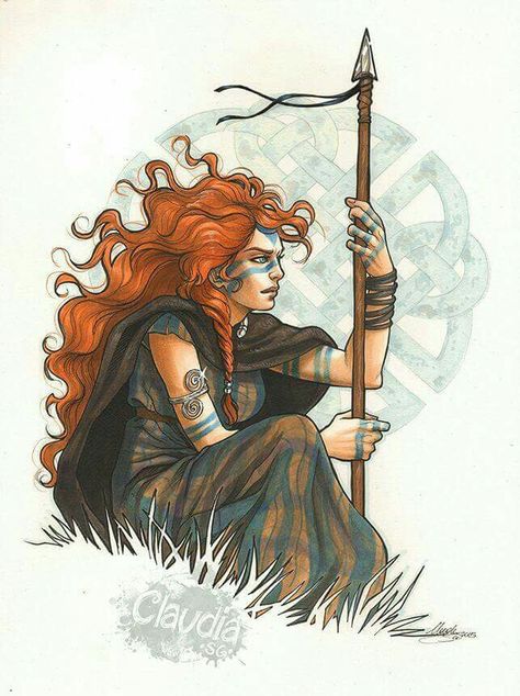 Gaelic Warrior Woman Celtic Warriors, Celtic Art, Medieval Fantasy, Character Portraits, Writing Inspiration, Character Concept, Character Inspiration, Red Hair, Science Fiction