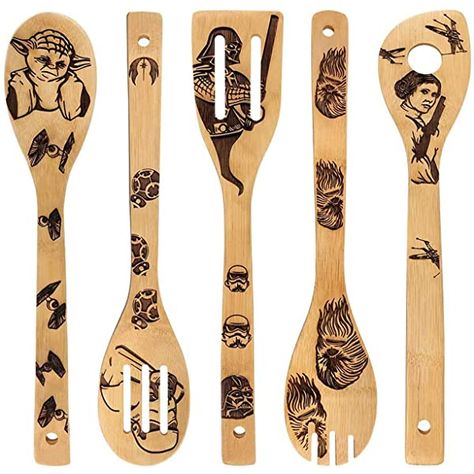 Bamboo Cooking Utensils, Star Wars Kitchen, Bamboo Kitchen, Bamboo Utensils, Slotted Spoon, Wooden Spatula, Slotted Spoons, Cooking Utensils Set, Spatula Set