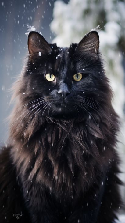 How To Tell If Your Cat Is A Norwegian Forest Cat? Step-By-Step To Identify A Norwegian Forest Cat "Wegie" - By Looks And Personality Traits Norwegian Forest Cat Black, Black Norwegian Forest Cat, Norwegian Forest Kittens, Norwegian Cat, Cat Therian, Persian Cats, Cat Steps, Cat Images, Cat With Blue Eyes