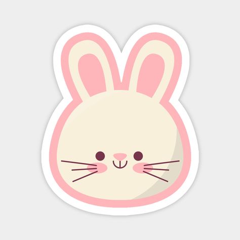 Female Rabbit, Baby Decals, Rabbit Sticker, Cute Bunny Rabbit, Rabbit Drawing, Easter Illustration, Ladybug Crafts, Rabbit Head, Easter Stickers