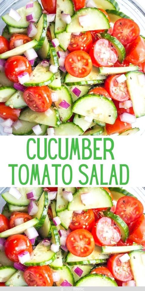 Veggie Vinegar Salad, Paleo Recipes Dinner Clean Eating, Tomato Cumber Salad, Low Carb Gluten Free Side Dishes, Clean Gluten Free Eating, Essen, Healthy Cucumber Side Dishes, Cucumber Tomato Carrot Salad, Meditterean Cucumber Salad