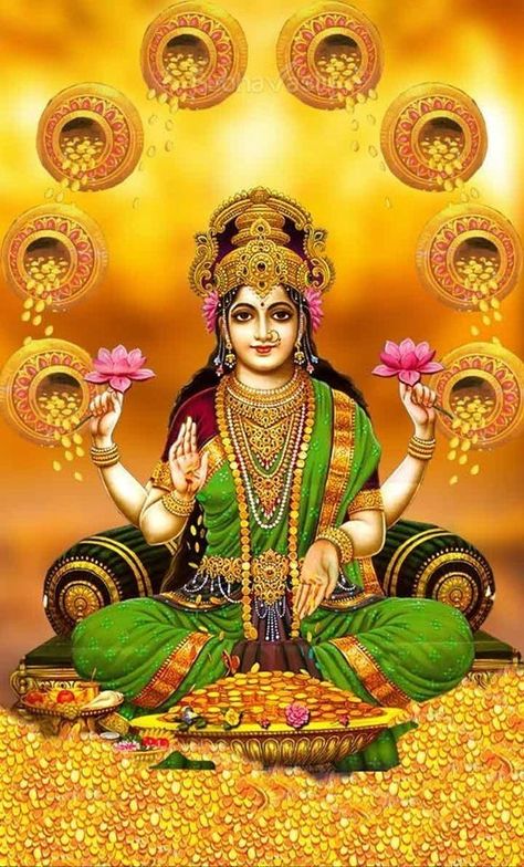 Goddess Good Fortune & Abundance. Luck. Lakshmi Kubera Hd Photos, Lakshmi Photos, Maa Laxmi, Devi Images Hd, Lucky Wallpaper, Saraswati Goddess, Lord Photo, Navratri Images, Lakshmi Images