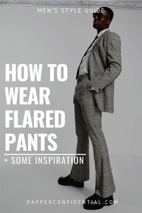 Flared pants seem like a Y2K relic that’s returned right on schedule. Read the article to understand the return of flared pants, and find some tips plus inspiration to wear them. Mens Flair Pants Outfit, Flared Pants Outfit Men, Mens Flared Pants, Brown Flare Pants Outfit, Flared Pants Men, Flare Pants Men, Flared Trousers Outfit, Brown Flare Pants, Flair Pants