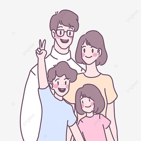 Family Illustration Art Aesthetic, Family Of 4 Drawing, Familia Aesthetic, Family Dp, Kobo Kanaeru, 가족 일러스트, Money Images Cash Indian, Phone Wallpapers Vintage, Creative School Project Ideas