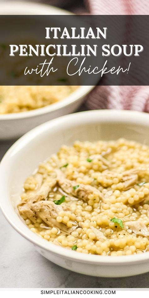 Easy Italian Chicken Pastina Soup - Best Recipe Italian Soup When Sick, Chicken Pastina Soup Recipe, Chicken Pastina Soup, Sick Soup, Chicken Pastina, Easy Italian Chicken, Pastina Soup, Chicken Soup Recipes Homemade, Tiny Pasta