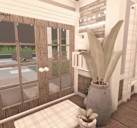 Roblox House Interior, Bloxburg House Enterence Ideas, Cute Bloxburg Entry Way, Bloxburg Home Entrance, Blocksburg Entrance Ideas, Bloxburg Study Area Ideas, Bloxburg House Decor Ideas Kitchen, Bloxburg Porch Ideas Aesthetic, Bloxburg House Entrance Ideas Outside