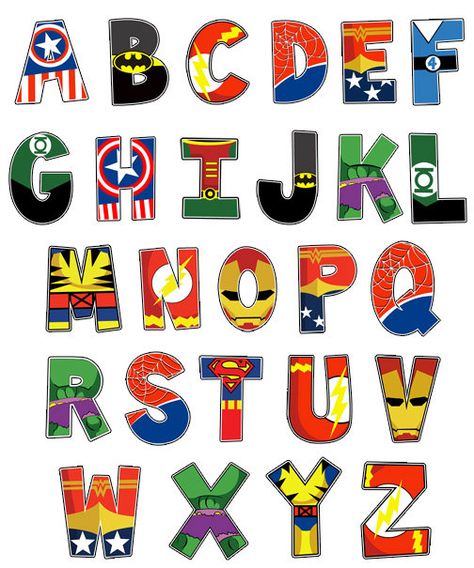 alpha Superhero Alphabet, Organize Toys, Superhero Classroom Theme, Superhero Bedroom, Superhero Classroom, Super Hero Theme, Superhero Room, Avengers Party, Alfabet Letters