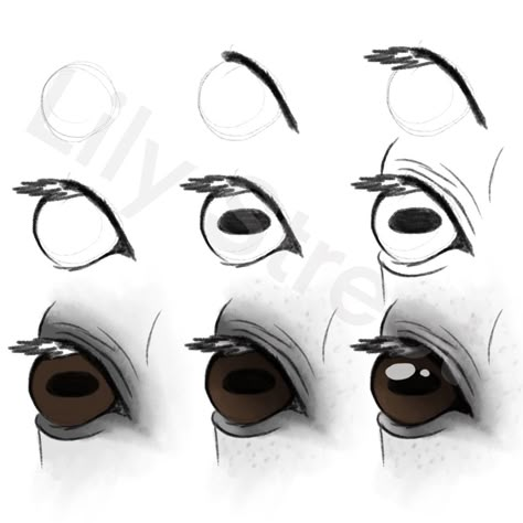 How To Draw A Horse Face Step By Step, Horse Eye Drawing Tutorial, How To Draw A Horse Eye, How To Draw Horse Eyes, Horse Eye Sketch, Horse Eyes Drawing, How To Draw Horse Face, How To Draw Whimsical, Cute Horse Drawing Cartoon