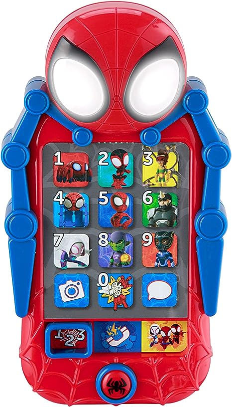 Spidey Kids Phone: This play phone features over 75 songs and sound effects built right in. Three play modes include a variety of educational games for kids! Great toddler travel toys and carseat toys during road trips, airplane rides, and more! Toddler Games: There are many ways to play number games and counting games with Spidey. Plus, this toy includes convenient built-in volume controls and automatic shut-off features for parents! Preschool Learning Games, Educational Games For Preschoolers, Learning Games For Preschoolers, Toy Phone, Spiderman Gifts, Fun Educational Games, Spidey And His Amazing Friends, Educational Toys For Toddlers, Educational Games For Kids