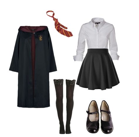 Hermione Granger Uniform, Hogwarts Gryffindor Uniform, Griffindor Outfits Uniform, Aesthetic Gryffindor Uniform, Harry Potter Gryffindor Uniform, Hogwarts Fits, Hp Outfit, Hogwarts Costume, Gryfindor Girl Uniform