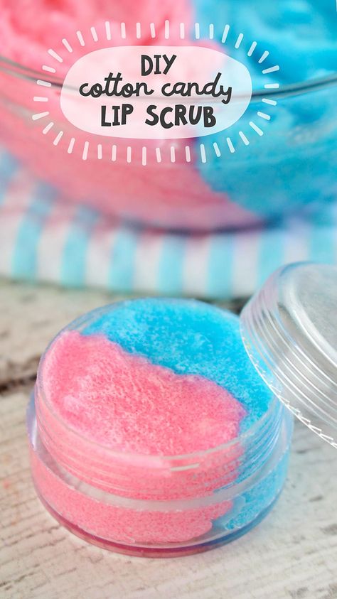 Lip Peeling, Flavored Lip Scrub, Scrub Coconut, Diy Sugar Scrub Recipe, Lip Scrub Recipe, Cotton Candy Flavoring, Scrub Corpo, Lip Scrub Diy, Candy Lips