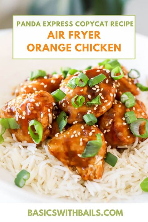 Meals Air Fryer, Copycat Orange Chicken, Panda Express Orange Chicken Recipe, Air Fryer Orange Chicken, Fast Dinner Ideas, Gluten Free Orange Chicken, Air Fryer Recipes Gluten Free, Panda Express Copycat, Panda Express Orange Chicken