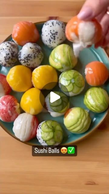 Food 🍏 on Instagram: "Sushi Balls…🍱
for those who love Japanese food.
Video by @_mary_yakovenko_ 

First the base, which is rice:
Plain Japanese rice, also known as “uruchimai”, is used in almost all Japanese cuisine recipes. This type of rice is short grain, which makes it ideal for sushi, rice balls and countless other oriental recipes.

Ingredients:
2 cups Japanese rice (short grain) 3 cups water 2 teaspoons salt 1/2 cup rice vinegar (you can use another white vinegar) 3 tablespoons sugar

Method of preparation
STEP 1 :
Wash the rice in a sieve until the water passes through the rice and runs clear.
Let the rice rest for approximately 25 minutes.
Place the water, salt and rice in a pan over high heat until it boils.
Then lower the heat and let it cook for about 15 minutes.
Remove from Rice Balls Recipe Japanese, Sushi Balls Recipe, No Rice Sushi, Sushi Ball, Sushi Rice Balls, Sushi Homemade, Sushi Rice Recipe, Sushi Balls, Rice Balls Recipe