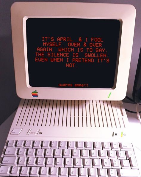 Retro Computer Aesthetic, April Fool Quotes, Fool Quotes, Computer Aesthetic, Computer Apple, April Fool, Poetry Art, Aesthetic Tiktok, Old Computers