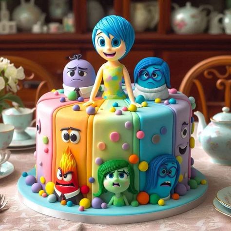 Inside Out 2 Cake Ideas, Inside Out 2 Birthday Cake, Inside Out Birthday Party Decorations, Disney Characters Cake, Inside Out 2 Cake, Inside Out 2 Party Ideas, Inside Out Birthday Cake, Inside Out Birthday Party Ideas, Inside Out Cake Ideas