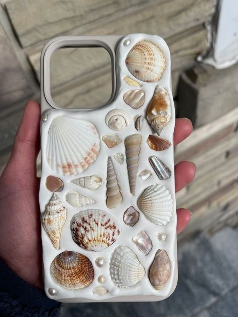 Seashell Mosaic Phone Case, Mermaid Core Phone Case, Plaster Shell Phone Case, Coastal Cowgirl Phone Case, Diy Shell Phone Case, Sea Shell Phone Case, Memor Phone Case, Beach Phone Cases, Seashell Iphone Case