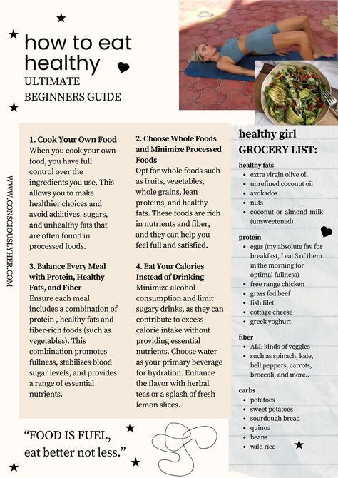 In 2024, prioritize healthy eating and establish disciplined habits by curating a clean eating grocery list. Be inspired to "be that girl" who embraces a glow-up through nutritious choices and easy breakfast ideas. Elevate your mornings with the best foods for breakfast, fostering a glow-up fueled by clean eating and wholesome nutrition. With a focus on healthy habits, transform into the best version of yourself, finding motivation and inspiration in clean eating and nutritious meals. Healthy Eating Rules, Natural Diet Plan Clean Eating, Extreme Healthy Eating, Healthy Food Checklist, Food Habits Healthy, Whole Foods List Clean Eating, Better Eating Habits Aesthetic, Clean Girl Grocery List, Healthy Eating Basics