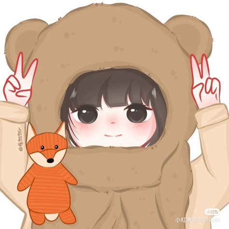 Zhao Lusi Cartoon, Hidden Love Drawing, Kdrama Fan Art Wallpaper, Tang Trĩ, Fox Plushie, Kang Ho Song, Doll Drawing, Fox Drawing, Cute Camera