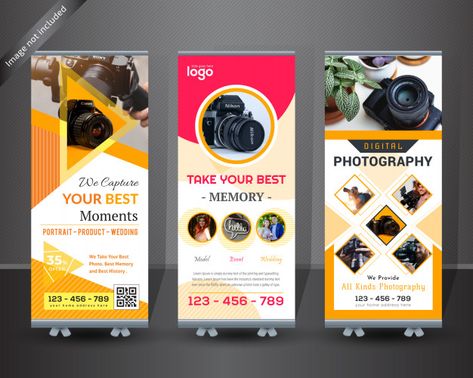 Photography Roll Up Banner Design. Photography Standee Design, Photography Banner Design, Vector Photography, Photography Banner, Rollup Design, Standing Banner Design, Roll Up Banner Design, Rollup Banner Design, Corporate Banner