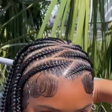 Braided Hairstyles For Black Women On Natural Hair, Knotless Braids With Front Design, Scalp And Knotless Braids, Cornrows With Formal Dress, Jumbo Tribals With Knotless Braids, Cornrows Design Braids For Black Women, Scalp Braids Into A Ponytail, Half Up Half Down Braid Styles, Braids Summer 2024