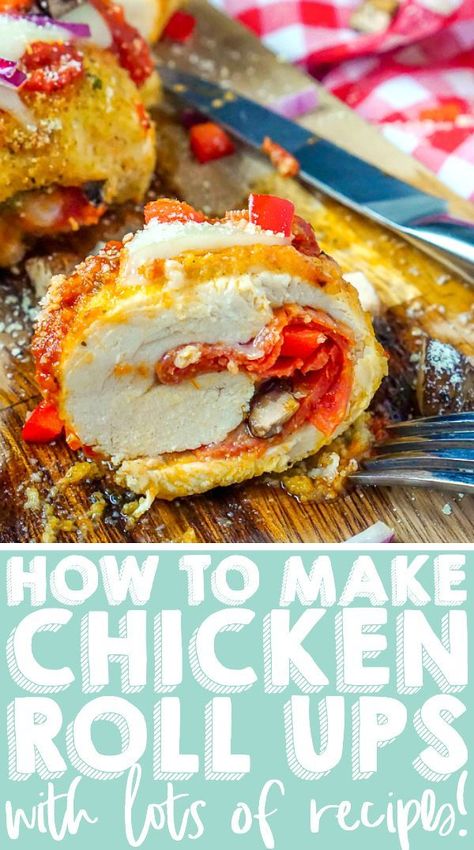 How to Make Chicken Roll Ups - All the information you need on how to cook chicken roll ups, including how to freeze them, how to cook them in an air fryer or instant pot, and tons of chicken roll up recipes to try! | The Love Nerds #stuffedchicken #chickenbreastfreezermeal Chicken Roll Up Recipes, Roll Up Recipes, Chicken Breast Rolls, Chicken Dishes Healthy, Nerd Recipes, Italian Stuffed Chicken, Bacon Wrapped Stuffed Chicken, Rolled Chicken Recipes, Creamy Crockpot Chicken