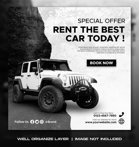 Car rental promotion social media instag... | Premium Psd #Freepik #psd #banner Car Promotion Poster, Car Post, Visual Advertising, Car Advertising Design, Car Banner, Creative Banners, Social Media Branding Design, Luxury Car Rental, Tata Motors