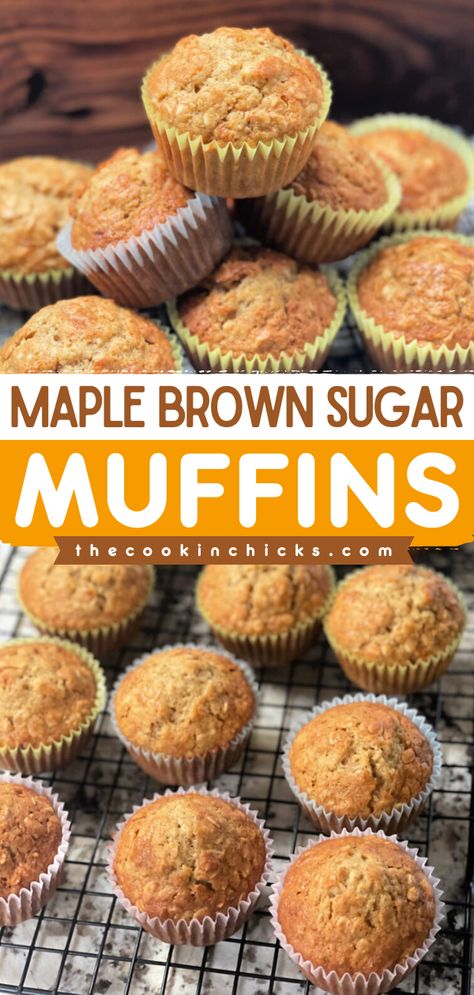 Bake up a batch of this easy back-to-school recipe! Not only are these Maple Brown Sugar Muffins moist, but they are also hearty with the flavor of cinnamon. Enjoy this breakfast on-the-go idea as a snack, too! Moist Muffin Recipe, Fall Baking Ideas, Brown Sugar Muffins, The Best Muffins, Christmas Brunch Menu, Fall Muffins, The Cookin Chicks, Maple Brown, Simple Muffin Recipe