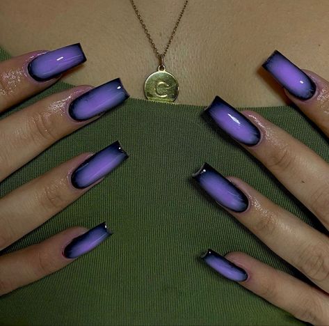 Purple Nail, Black And Purple Nails, Cosmic Nails, Mail Inspo, Dark Purple Nails, English Project, Aura Nails, Magic Nails, Quartz Nail