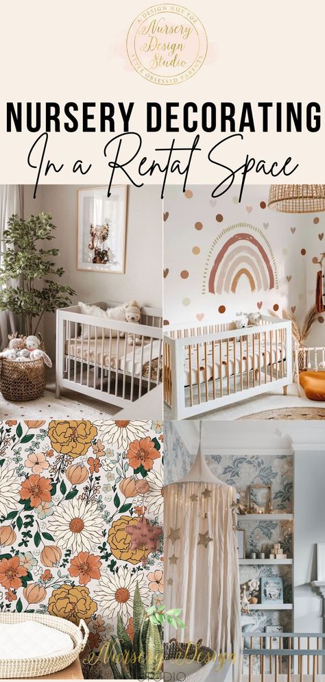 Are you a renter looking to add some personality to your nursery? We've rounded up the best tips when nursery decorating in a rental to help you make the most of the space and elevate it Temporary Nursery Ideas, Rent Friendly Nursery, Rental Nursery Decorating, Nursery Ideas In Apartment, Rental House Nursery Ideas, Rental Friendly Nursery Decor, Nursery Ideas For Renters, Apartment Friendly Nursery Ideas, Apartment Friendly Nursery