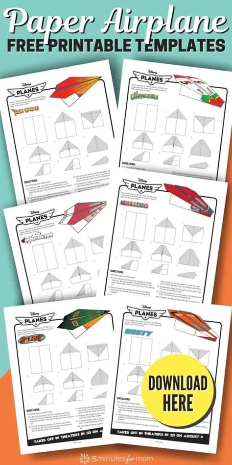 Different Types Of Paper Airplanes, Paper Airplane Folding Template, Types Of Paper Airplanes, How To Fold An Airplane, Paper Airplane Activities, Paper Airplane Activities For Kids, Paper Airplane Printable Templates, How To Fold Paper Airplanes For Kids, Paper Airplane Instructions Printable