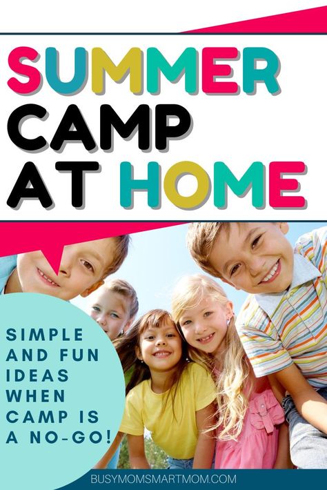 Summer camp ideas to keep kids busy at home! Are your kids bummed because summer camp was canceled this year? Check out these fun and simple ways to have summer camp at home! #summercamp #summerfun #kidsactivities Diy Summer Camp At Home, At Home Summer Camp, Summer Camp Printables, Summer Camp Ideas, Free Educational Websites, Summer Camp At Home, Camp At Home, Kid Games, Keep Kids Busy