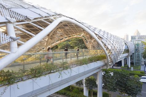 Bridge Structure, Building Skin, Commercial Complex, Parametric Architecture, Landscape And Urbanism, Pedestrian Bridge, Bridge Design, Unique Buildings, Chinese Architecture