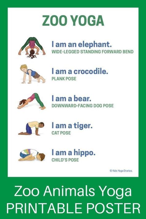 Animal Yoga Poses For Kids, Animal Yoga Poses, Preschool Yoga, Toddler Yoga, Kid Yoga Lesson Plans, Zoo Book, Yoga Lesson Plans, Yoga Ideas, Yoga Poses For Two