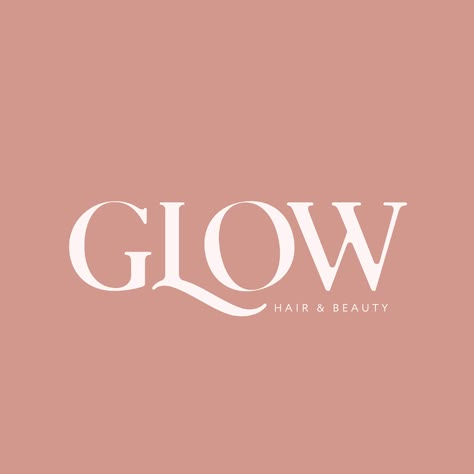 Glow Hair & Beauty on Behance Aesthetic Salon Names, Beauty Brand Logo Ideas, Beauty Company Logo, Beauty Salon Logo Design Ideas Branding, Glow Logo Design Ideas, Glow Logo Design, Beauty Logo Ideas, Logo Salon Beauty, Beutysalon Design Logo