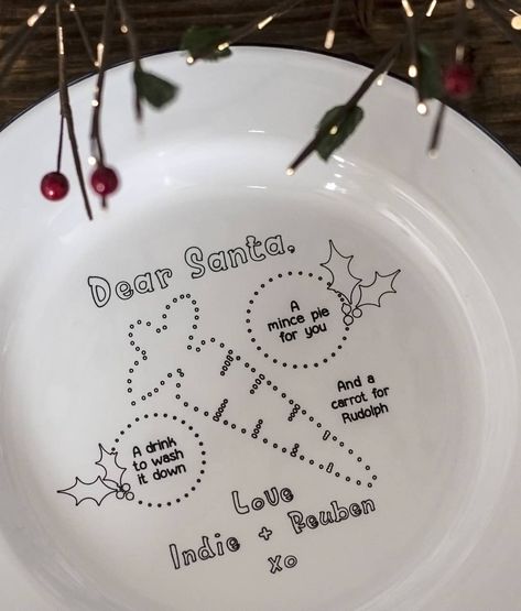 After the year we're having I want to make this Christmas truly magical and I decided that the sooner I get organising the more we can enjoy it. That's why I've released our 'Dear Santa' Christmas Eve plates now - to give you the opportunity to join me in making this your most organised and magical Christmas yet. The Dear Santa plates are 13 and can be personalised to include your children's names or your family name. Make Santa and his reindeer happy and click the photo to order yours today. #n Christmas Eve Plates, Plate For Santa, Santa Plates, Christmas Eve Plate, Its Christmas Eve, Santa Plate, Santa And His Reindeer, Enamel Plate, Christmas Plate