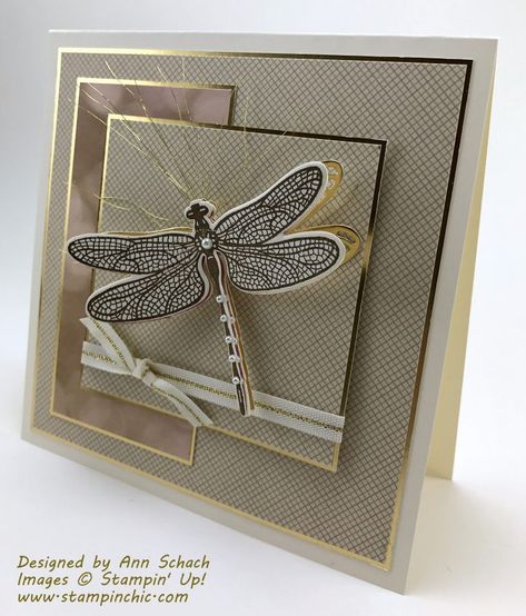 Dragonfly Dreams, Bee Cards, Dragon Fly, Elegant Cards, Butterfly Cards, Stamping Up Cards, Card Sketches, Creative Cards, Sympathy Cards