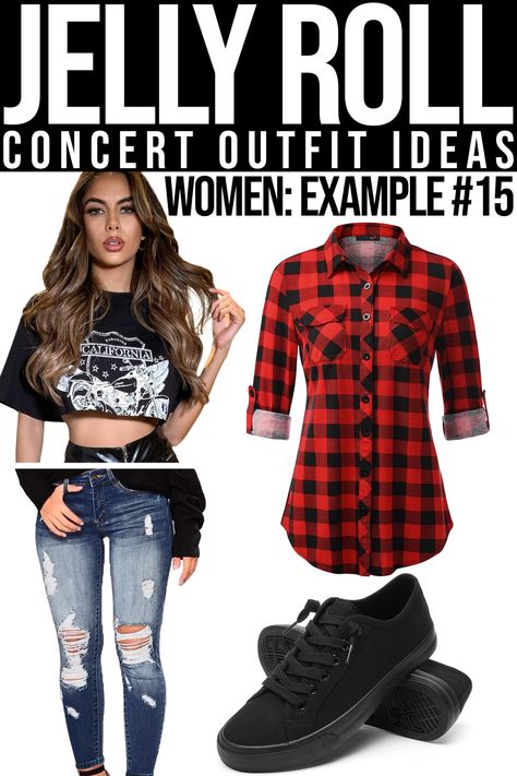 Need an outfit for a Jelly Roll concert? We gathered over 100 cute, stylish, and chic looks to you can easily create an amazing look for the upcoming concert! Concert Outfit Ideas Jelly Roll, Jellyroll Concert Outfit, Jelly Roll Concert Outfit Ideas Fall, Jellyroll Concert Outfit Ideas, What To Wear To Jelly Roll Concert, Jelly Roll Concert Outfit Ideas, Jelly Roll Concert, Jelly Roll Concert Outfit, Jelly Roll Concert Shirt