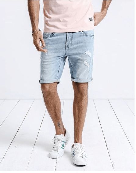 23 Stylish Men's Outfits with Shorts For Summer 2020 Style Fashion Men Casual, Casual Ripped Jeans, Denim Shorts Men, Summer Denim Shorts, Ripped Jeans Casual, Fashion Men Casual, Mens Denim Shorts, Summer Shorts Denim, Mens Fashion Edgy