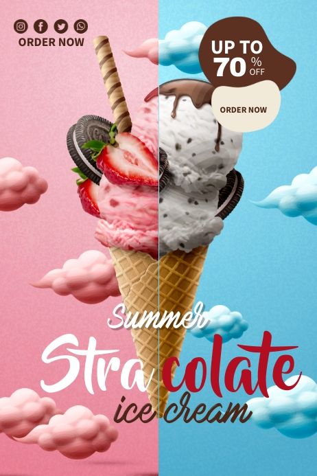 Customize this Ice Cream Poster Template Ice Cream Social Media Design, Ice Cream Poster Design, Ice Cream Ads, Ads Template, Cream Poster, Kids Graphic Design, Ice Cream Sunday, Ice Cream Business, Ice Cream Poster