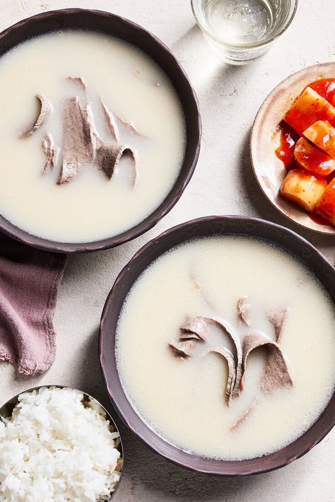 Seolleongtang Recipe, Ox Bone Soup, Quick Kimchi, Sweet Corn Pudding, Creamy Broccoli Soup, Creamy Asparagus, Bone Soup, Radicchio Salad, Asparagus Pasta