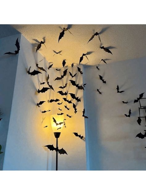 120 PCS DIY Wall Stickers 3D Bat Wall Decals,Halloween Decorations Window Decorations Removable Scary Spooky Bats Stickers For Home Decor DIY Wall Decor Bathroom Indoor Halloween Party SuppliesI discovered amazing products on SHEIN.com, come check them out! Halloween Origin, Wall Decor Halloween, Origin Of Halloween, Halloween Window Decorations, Bat Wall, Diy Wall Stickers, Wall Stickers 3d, Halloween Wall Decor, Halloween Decorations Indoor