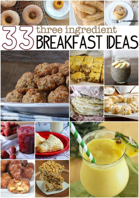 There's not another meal I love more than breakfast. If every meal were breakfast, I'd eat it 3 times a day. 33 3 Ingredient Breakfasts! Oil Biscuits, Breakfast Ideas Easy, Foodie Breakfast, Three Ingredient Recipes, Breakfast Casseroles, 3 Ingredient Recipes, Crockpot Breakfast, Weekend Breakfast, 2 Ingredient